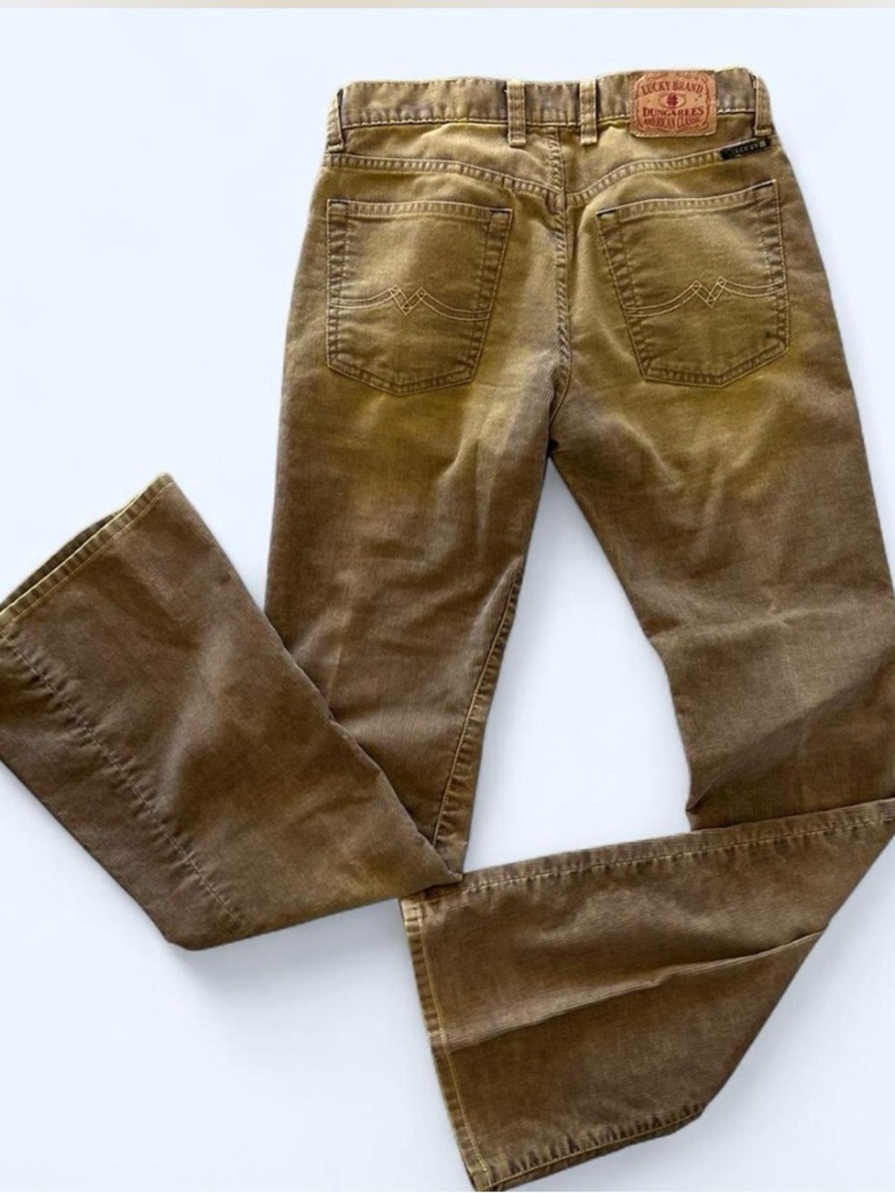 Lucky Brand Brown Corduroy Pants Flare Vintage Wash Size 26” - Picture 3 of 8
